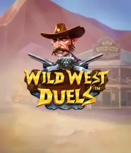  Step into the rugged world of "Wild West Duels" by Pragmatic Play, featuring a gritty gunslinger ready for a showdown. The image shows a resolute cowboy with crossed pistols, set against a desert backdrop. His intense eyes and detailed attire highlight the theme of the Old West. The game's title is prominently featured in a striking font, complementing the exciting theme. 