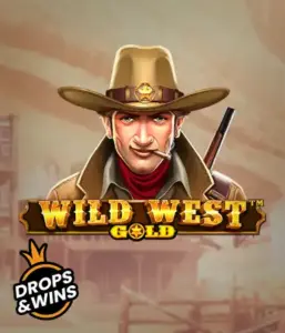  Meet the daring sheriff of "Wild West Gold," a captivating slot game by Pragmatic Play. The visual features a determined sheriff with a golden star badge, set against a dusty Old West town backdrop. The game's title is boldly featured in a stylized font, complementing the theme of adventure and law enforcement in the wild frontier. 